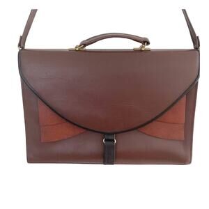 Handmade Leather Attache/ Briefcase with Leather Folders